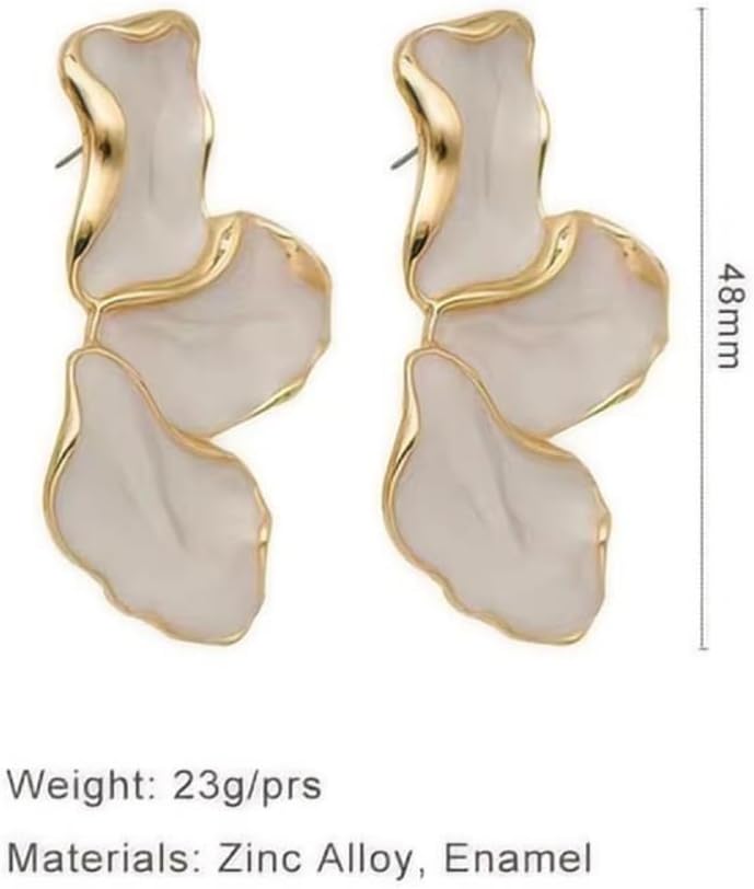 EXPHAIN Irregular Petal Earring For Women Stainless Steel Unique Statement Flower Dangle Earrings Trendy Jewelry Gift - Image 2